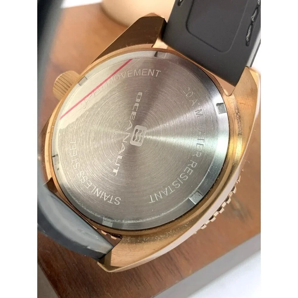 Oceanaut Men's Watch OC0524 Diver Rose Gold Black Gray Dial Rubber Band …